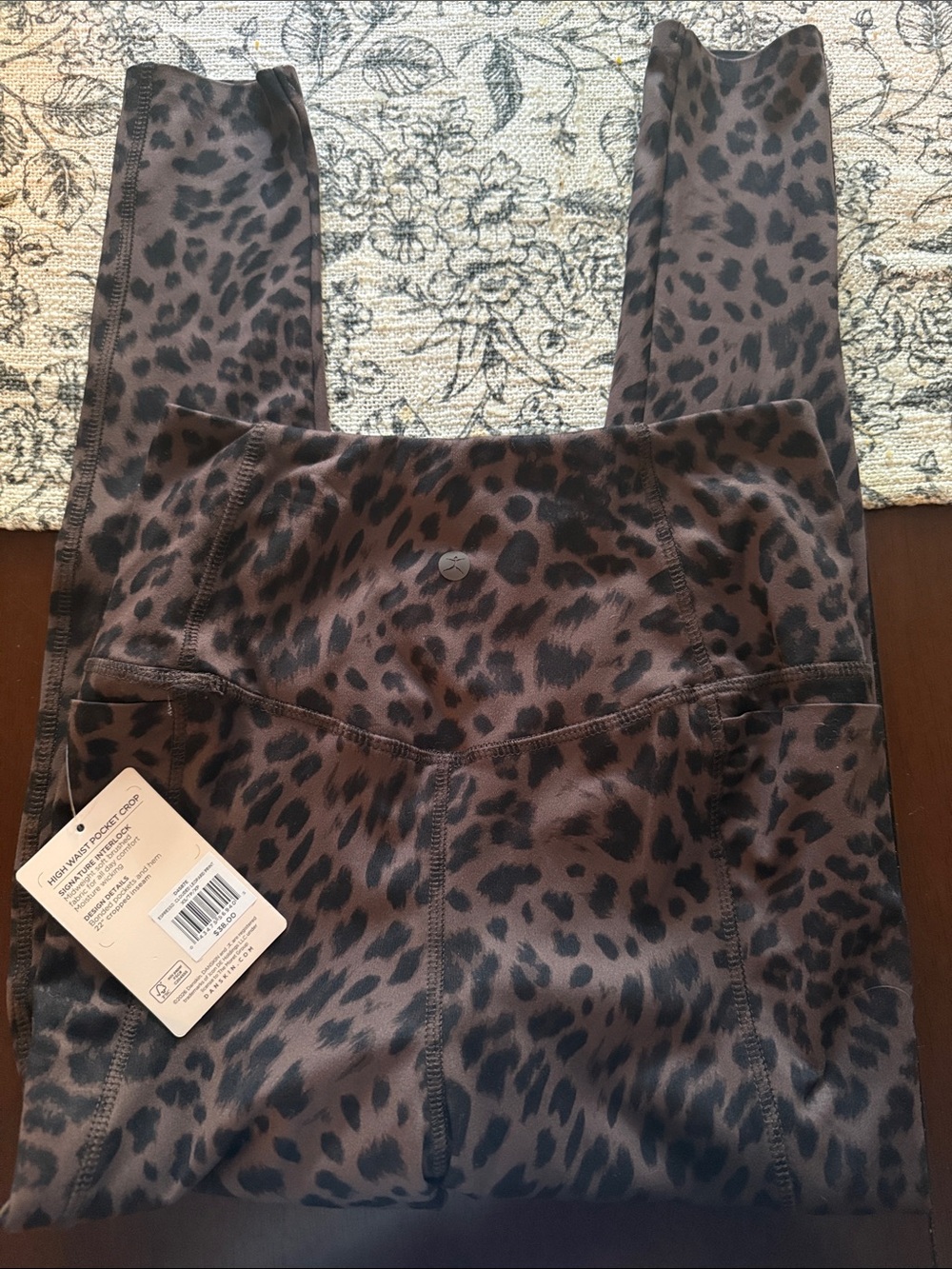 Danskin Brown and Black Leopard-Print High-Rise Leggings